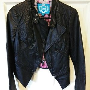 Black faux leather jacket